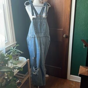 Wild fable womens destroyed light wash denim overalls